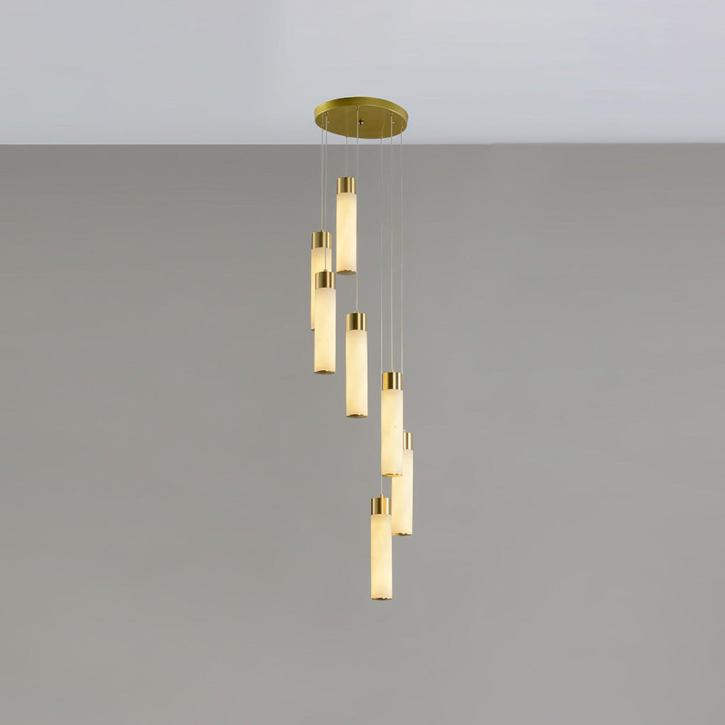Aurelia Chandelier Albâtre pour Escalier - Neutralighting