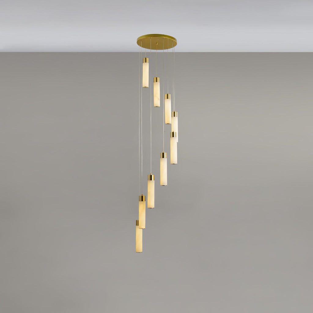 Aurelia Chandelier Albâtre pour Escalier - Neutralighting