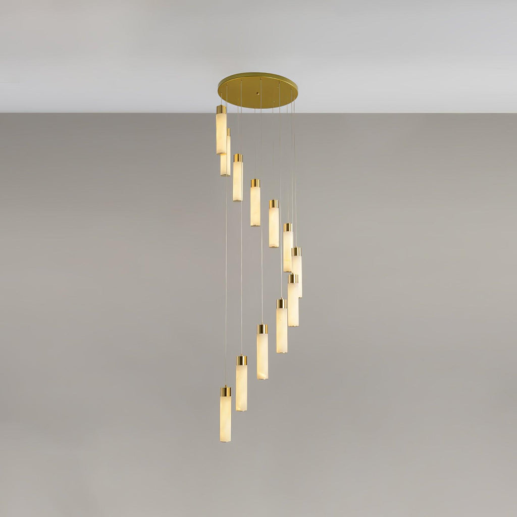 Aurelia Chandelier Albâtre pour Escalier - Neutralighting