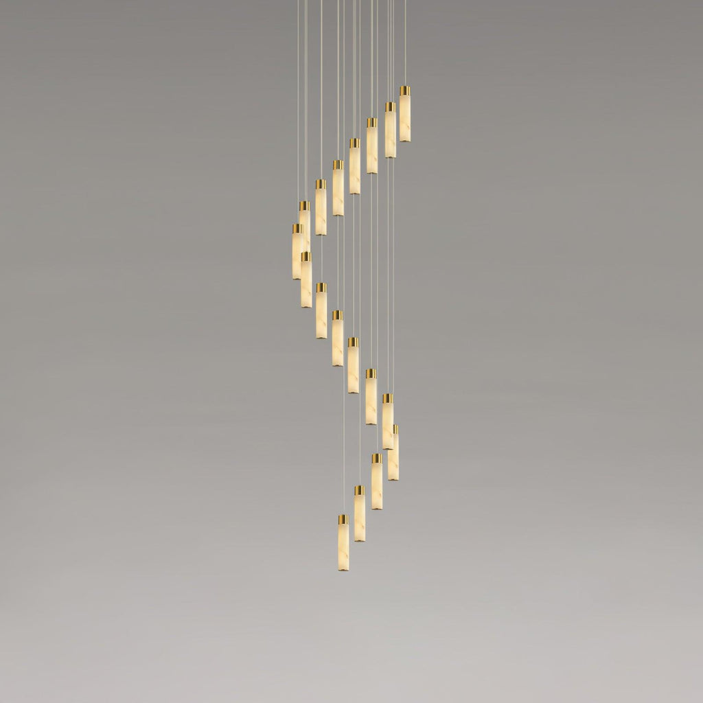 Aurelia Chandelier Albâtre pour Escalier - Neutralighting