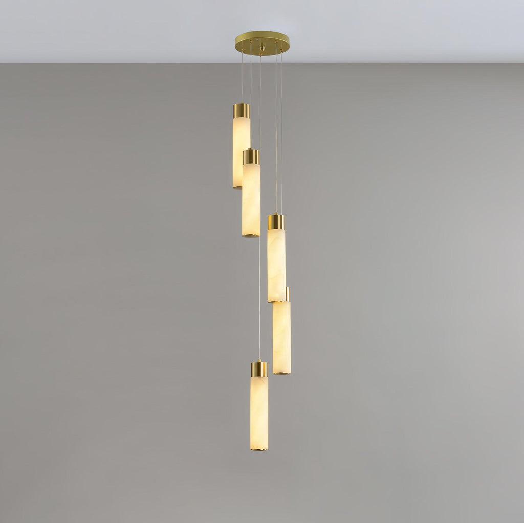 Aurelia Chandelier Albâtre pour Escalier - Neutralighting