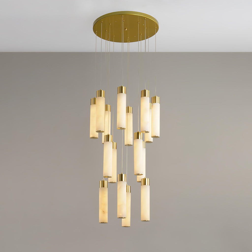Aurelia Chandelier Albâtre pour Escalier - Neutralighting