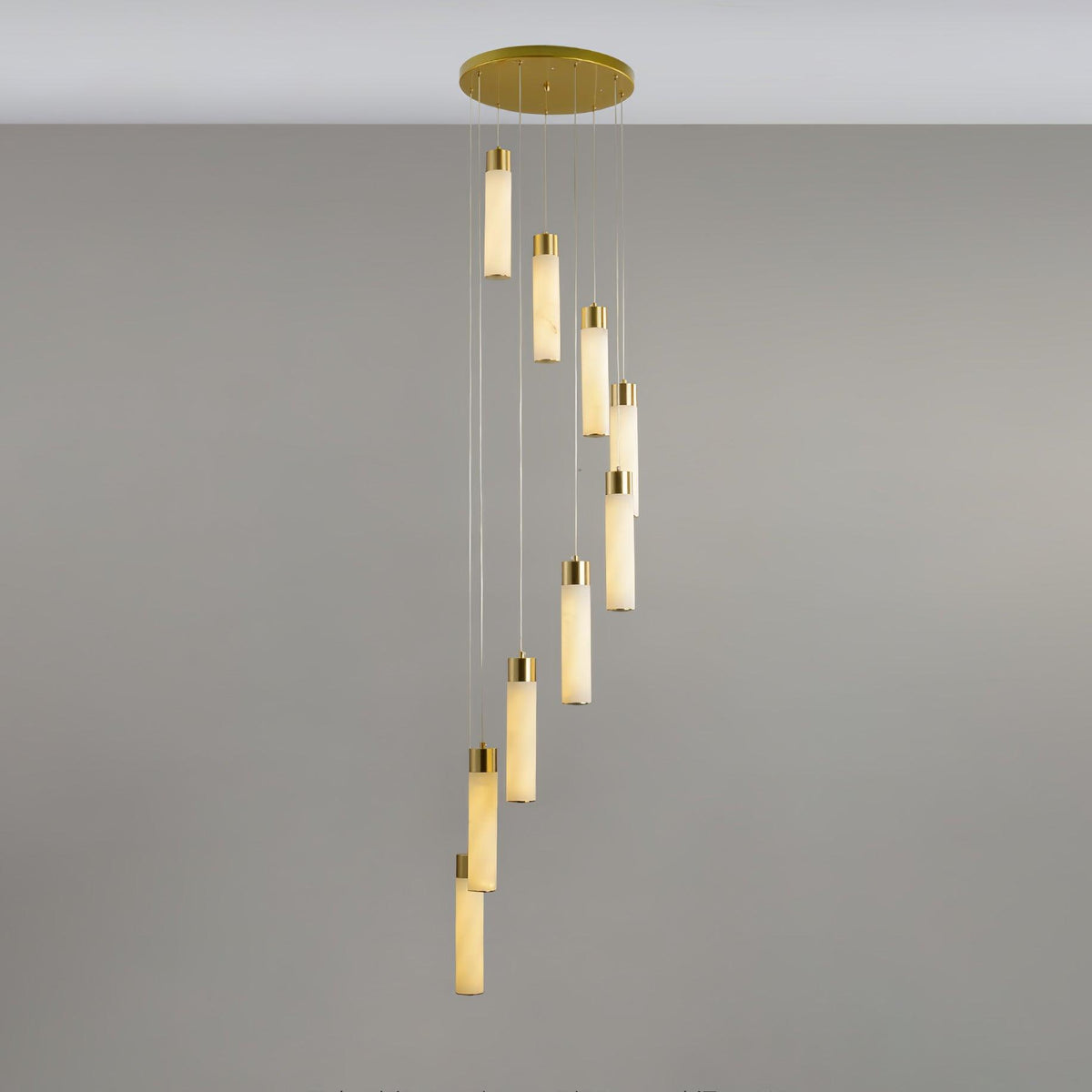 Aurelia Chandelier Albâtre pour Escalier - Neutralighting