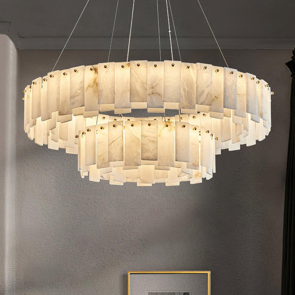 Vodore Chandelier de Luxe en Albâtre - Neutralighting