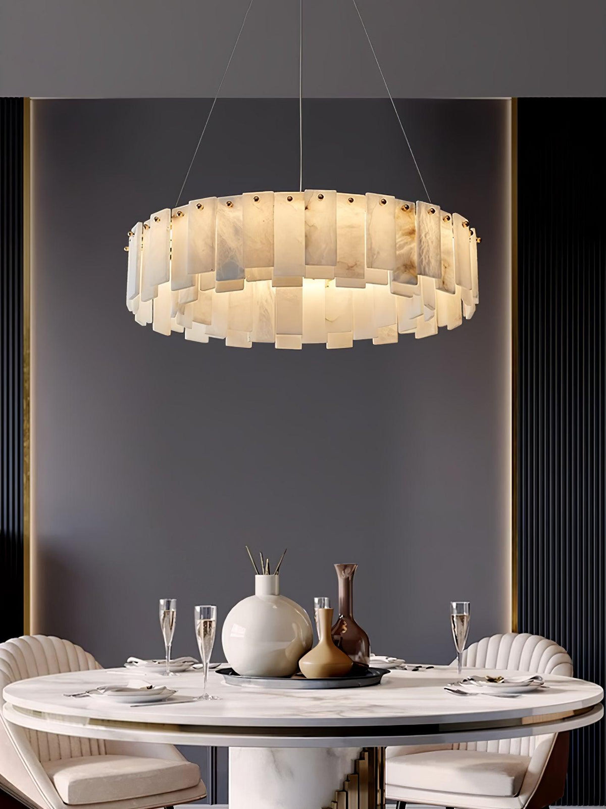 Vodore Chandelier de Luxe en Albâtre - Neutralighting