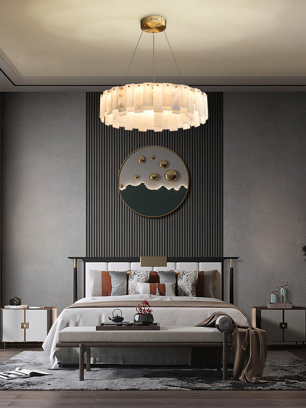 Vodore Chandelier de Luxe en Albâtre - Neutralighting