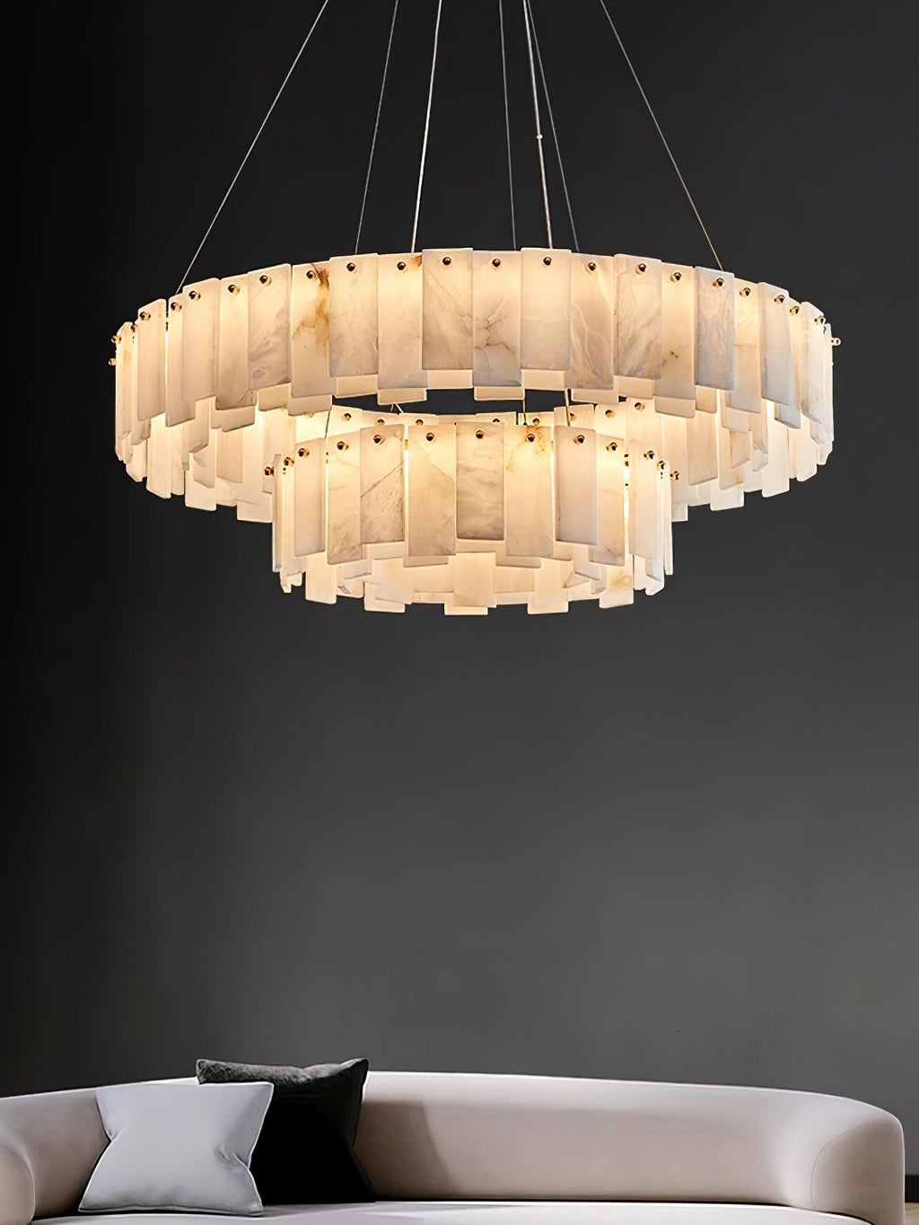Vodore Chandelier de Luxe en Albâtre - Neutralighting