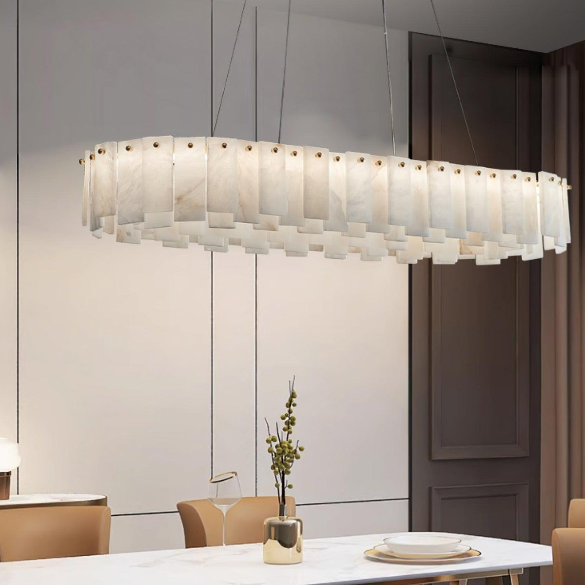 Vodore Chandelier de Luxe en Albâtre - Neutralighting