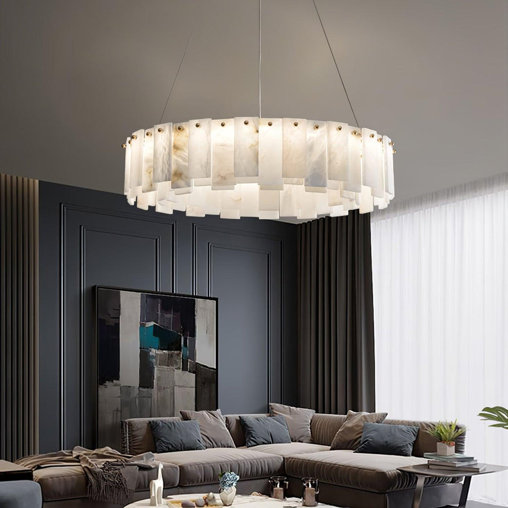 Vodore Chandelier de Luxe en Albâtre - Neutralighting