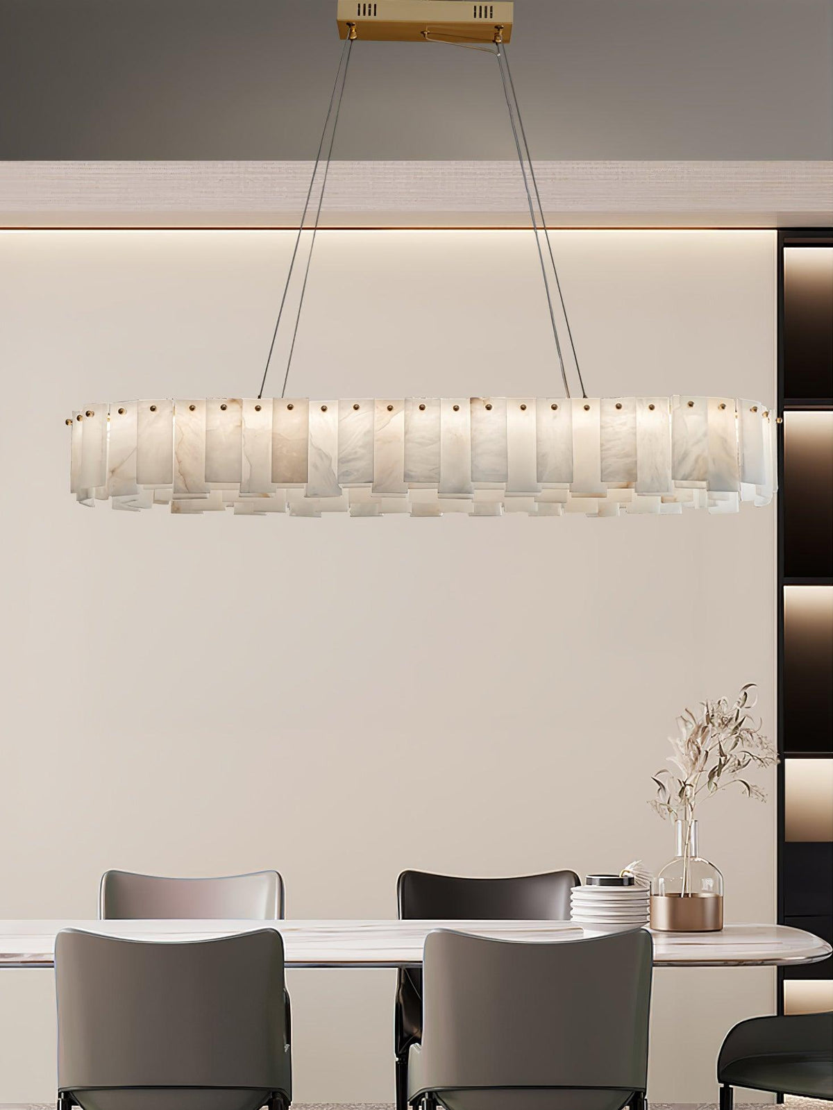 Vodore Chandelier de Luxe en Albâtre - Neutralighting