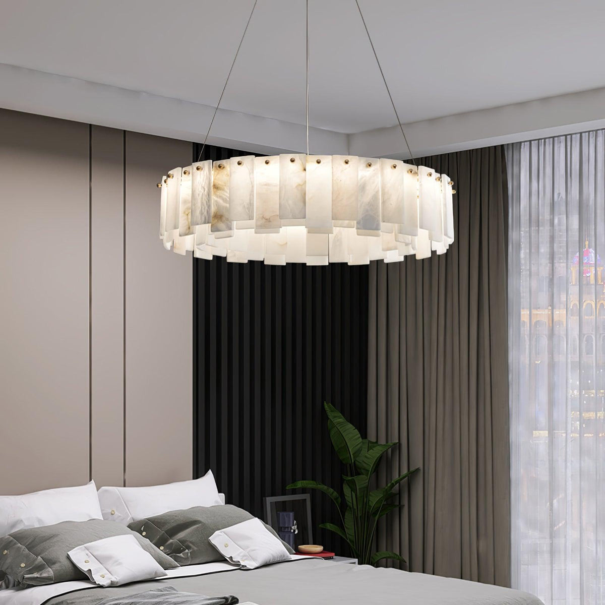 Vodore Chandelier de Luxe en Albâtre - Neutralighting