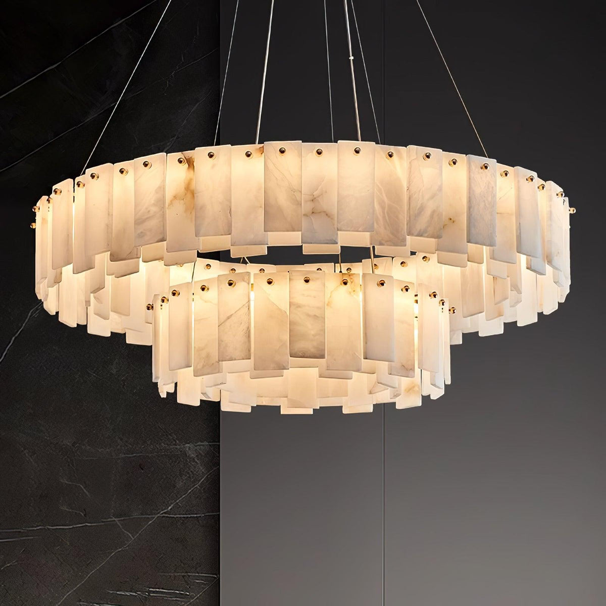 Vodore Chandelier de Luxe en Albâtre - Neutralighting