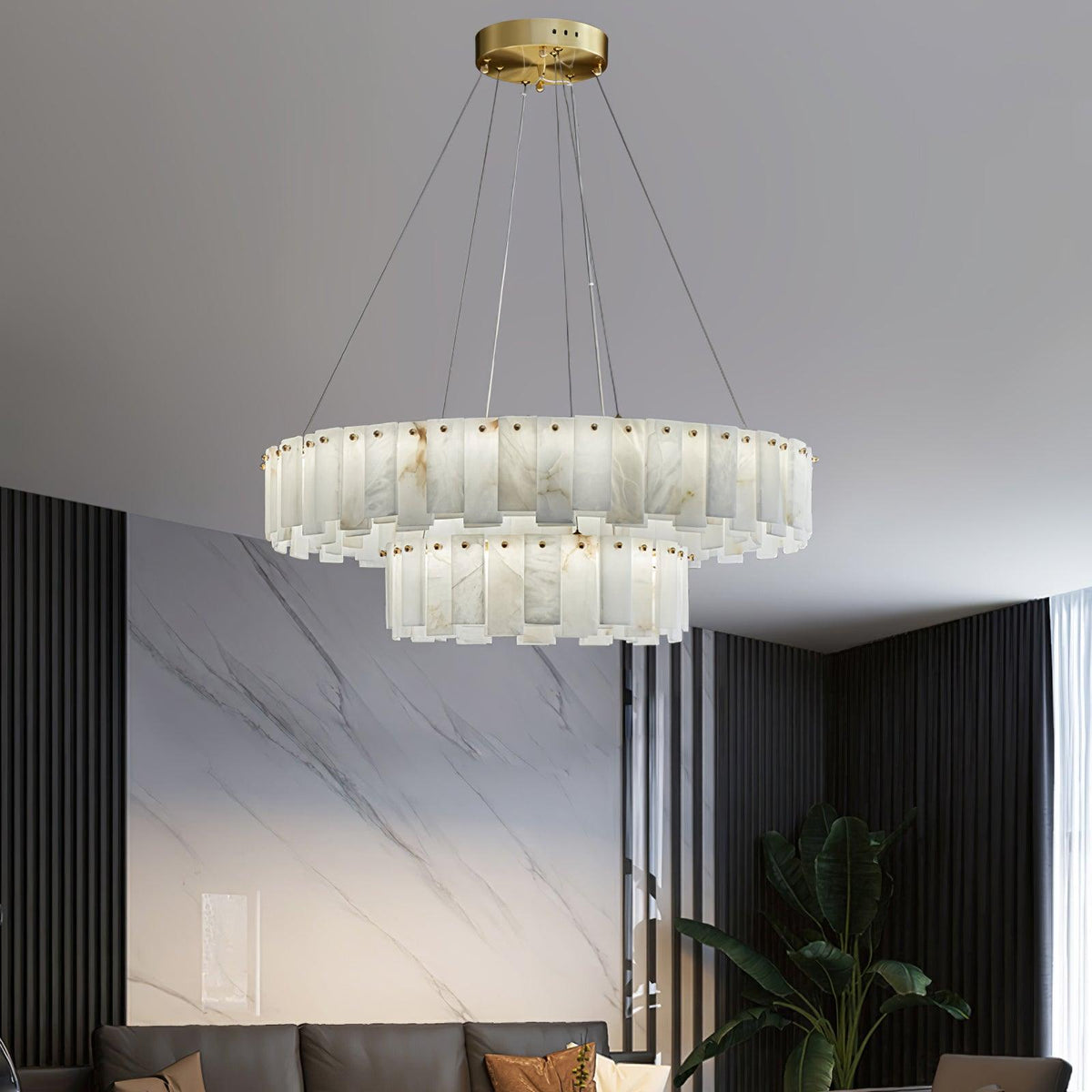 Vodore Chandelier de Luxe en Albâtre - Neutralighting