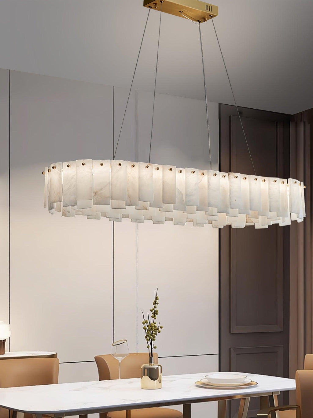 Vodore Chandelier de Luxe en Albâtre - Neutralighting