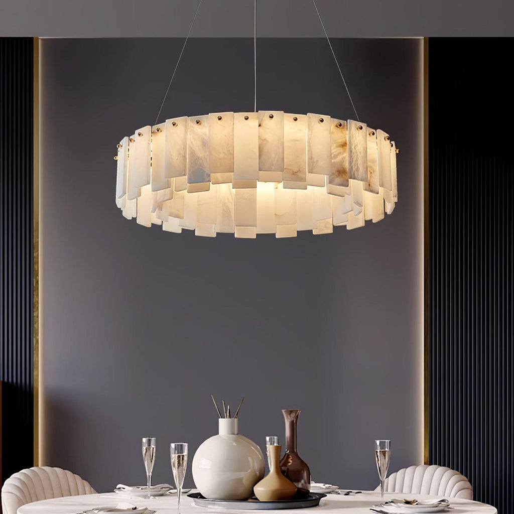 Vodore Chandelier de Luxe en Albâtre - Neutralighting