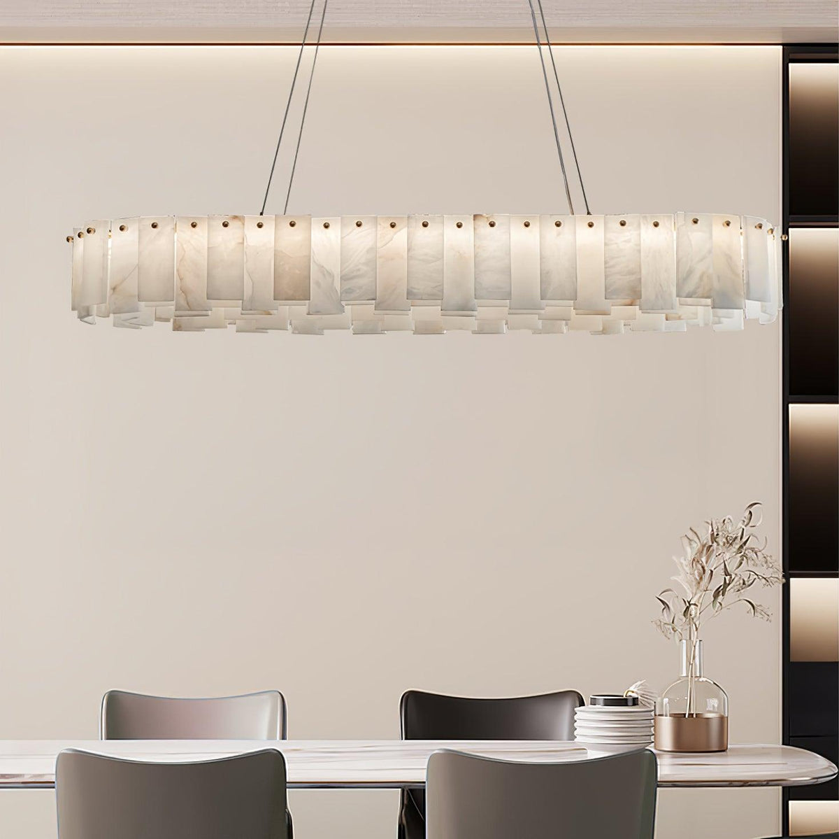 Vodore Chandelier de Luxe en Albâtre - Neutralighting