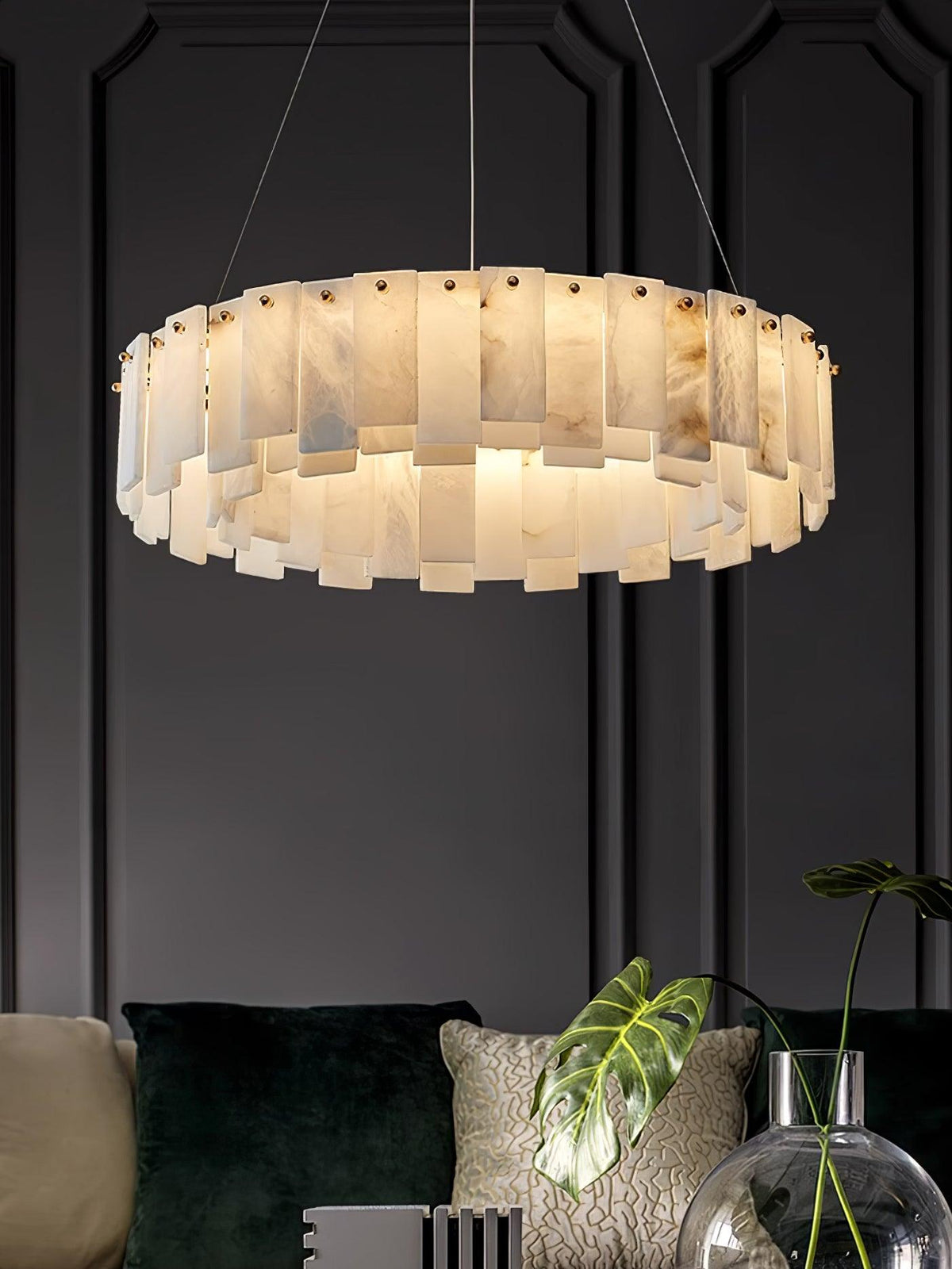 Vodore Chandelier de Luxe en Albâtre - Neutralighting