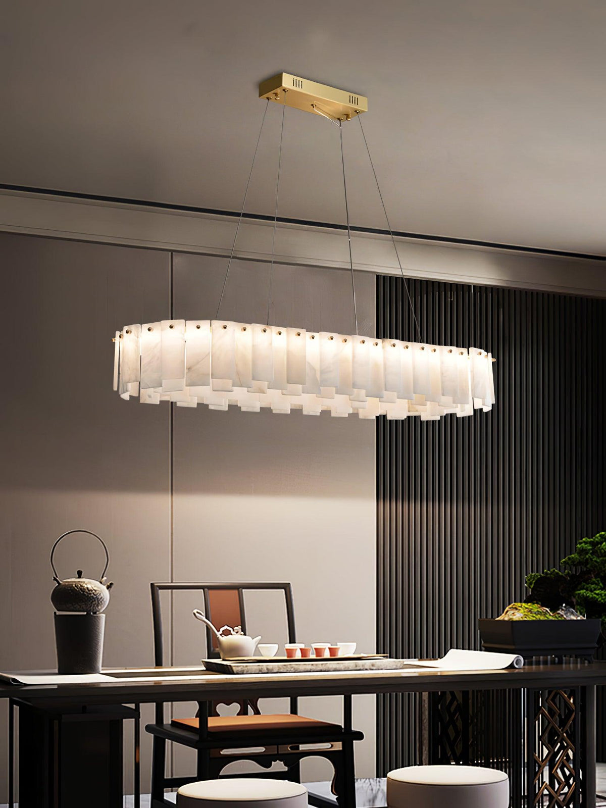 Vodore Chandelier de Luxe en Albâtre - Neutralighting