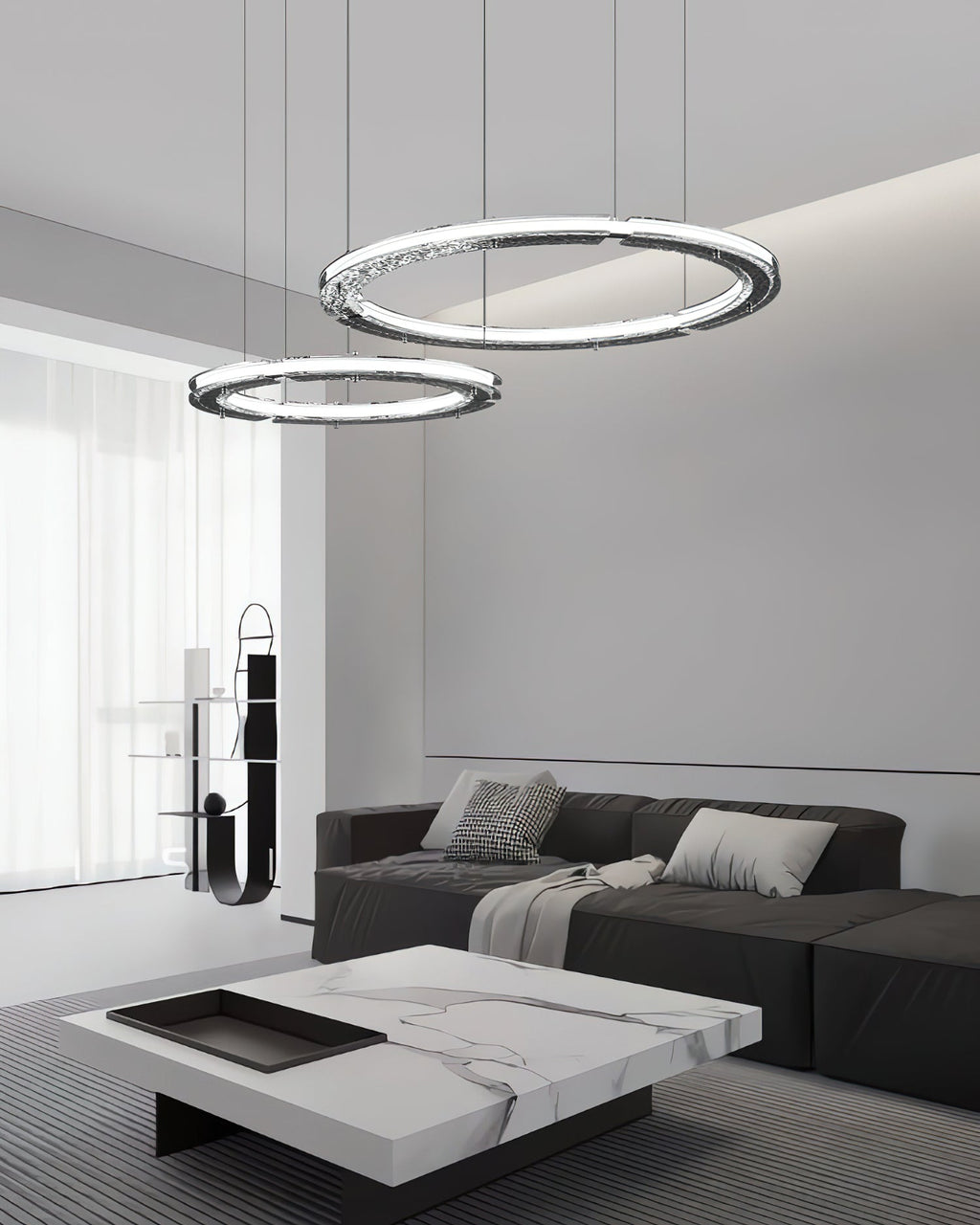 Lunara Double Anneau Crystal Lustre - Neutralighting