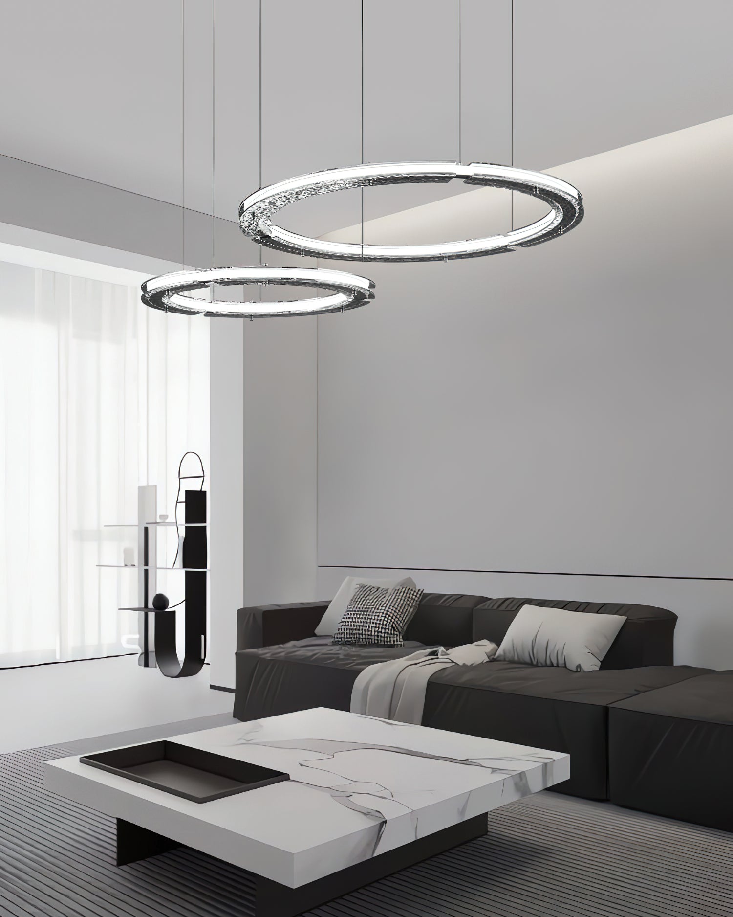 Lunara Double Anneau Crystal Lustre - Neutralighting