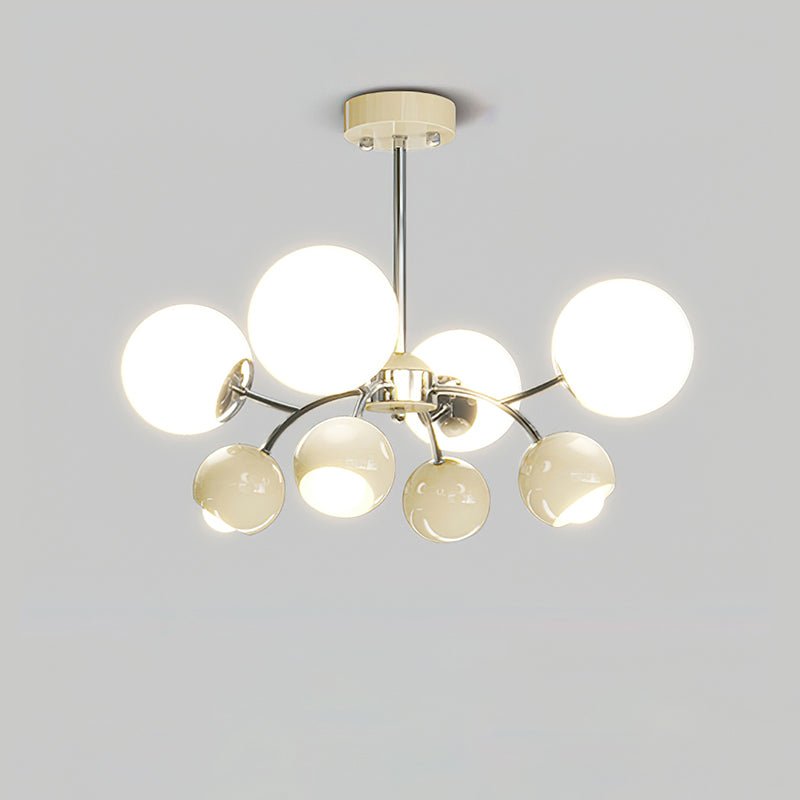Lustra Chandelier Chrome Rouge Crème Globe - Neutralighting