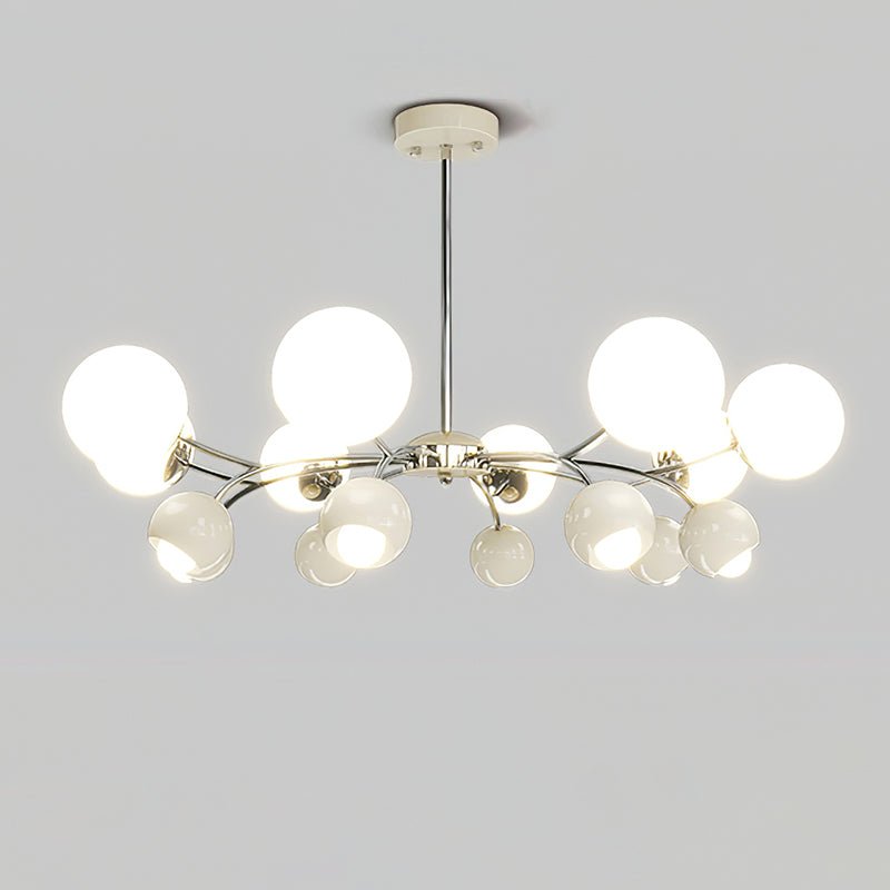 Lustra Chandelier Chrome Rouge Crème Globe - Neutralighting