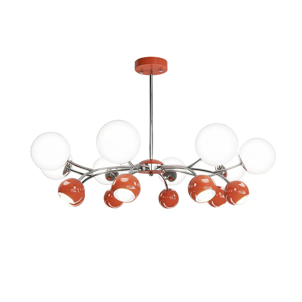 Lustra Chandelier Chrome Rouge Crème Globe - Neutralighting