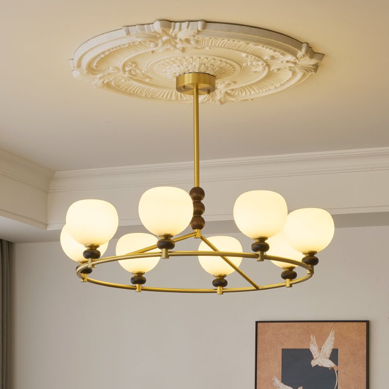 Nydoriel Lustre Haut de Gamme Nordique en Laiton et Bois - Neutralighting