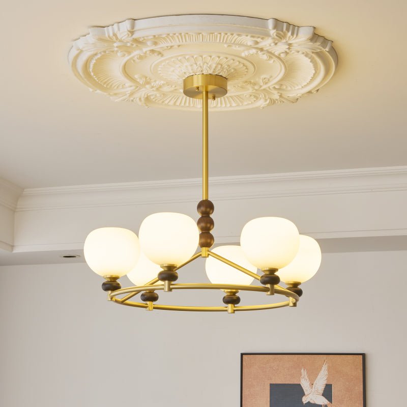 Nydoriel Lustre Haut de Gamme Nordique en Laiton et Bois - Neutralighting