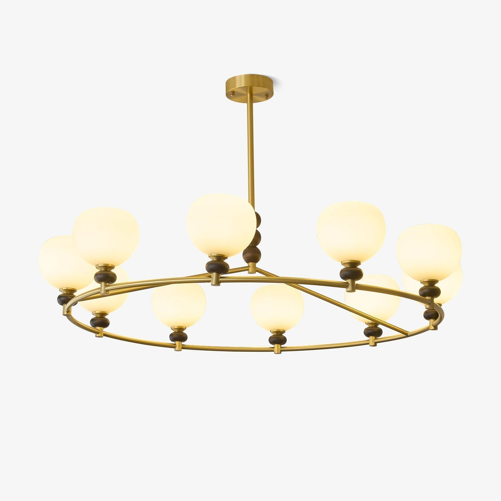 Nydoriel Lustre Haut de Gamme Nordique en Laiton et Bois - Neutralighting