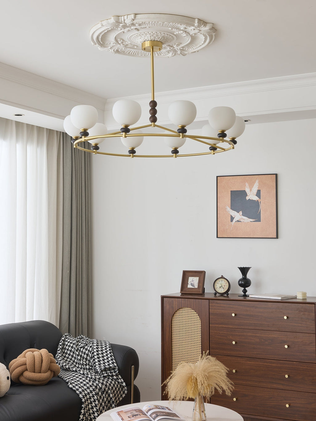 Nydoriel Lustre Haut de Gamme Nordique en Laiton et Bois - Neutralighting