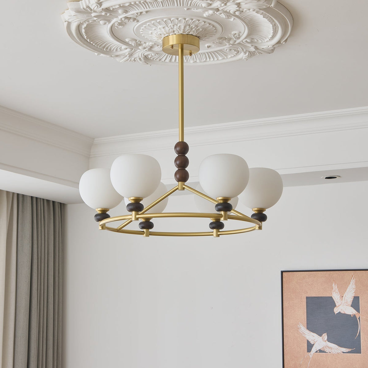 Nydoriel Lustre Haut de Gamme Nordique en Laiton et Bois - Neutralighting