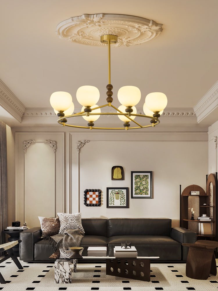 Nydoriel Lustre Haut de Gamme Nordique en Laiton et Bois - Neutralighting