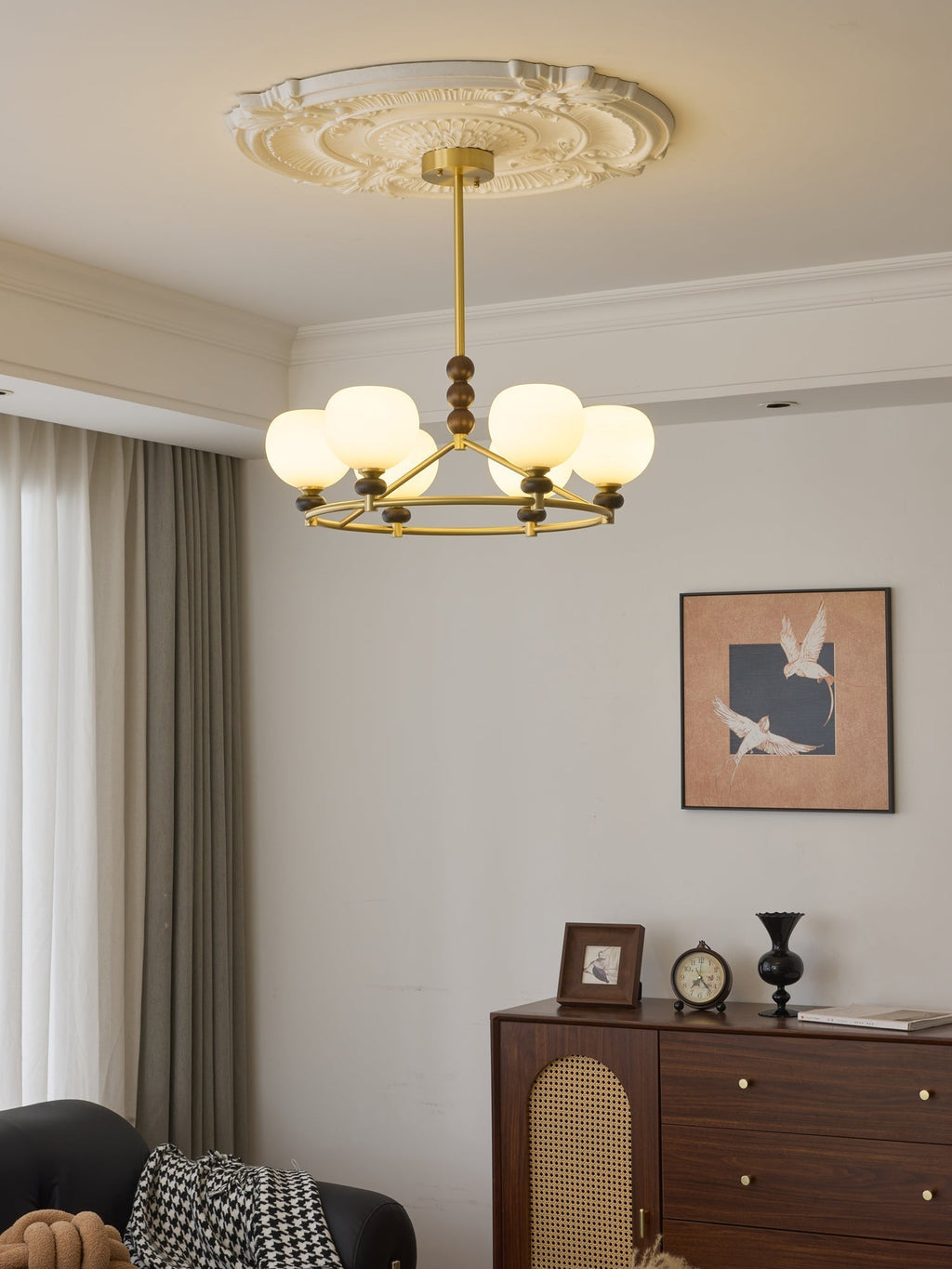 Nydoriel Lustre Haut de Gamme Nordique en Laiton et Bois - Neutralighting