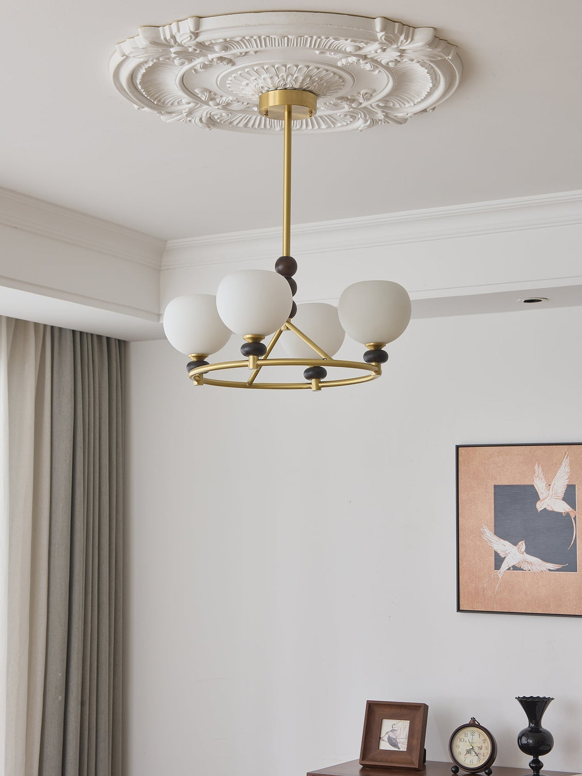 Nydoriel Lustre Haut de Gamme Nordique en Laiton et Bois - Neutralighting