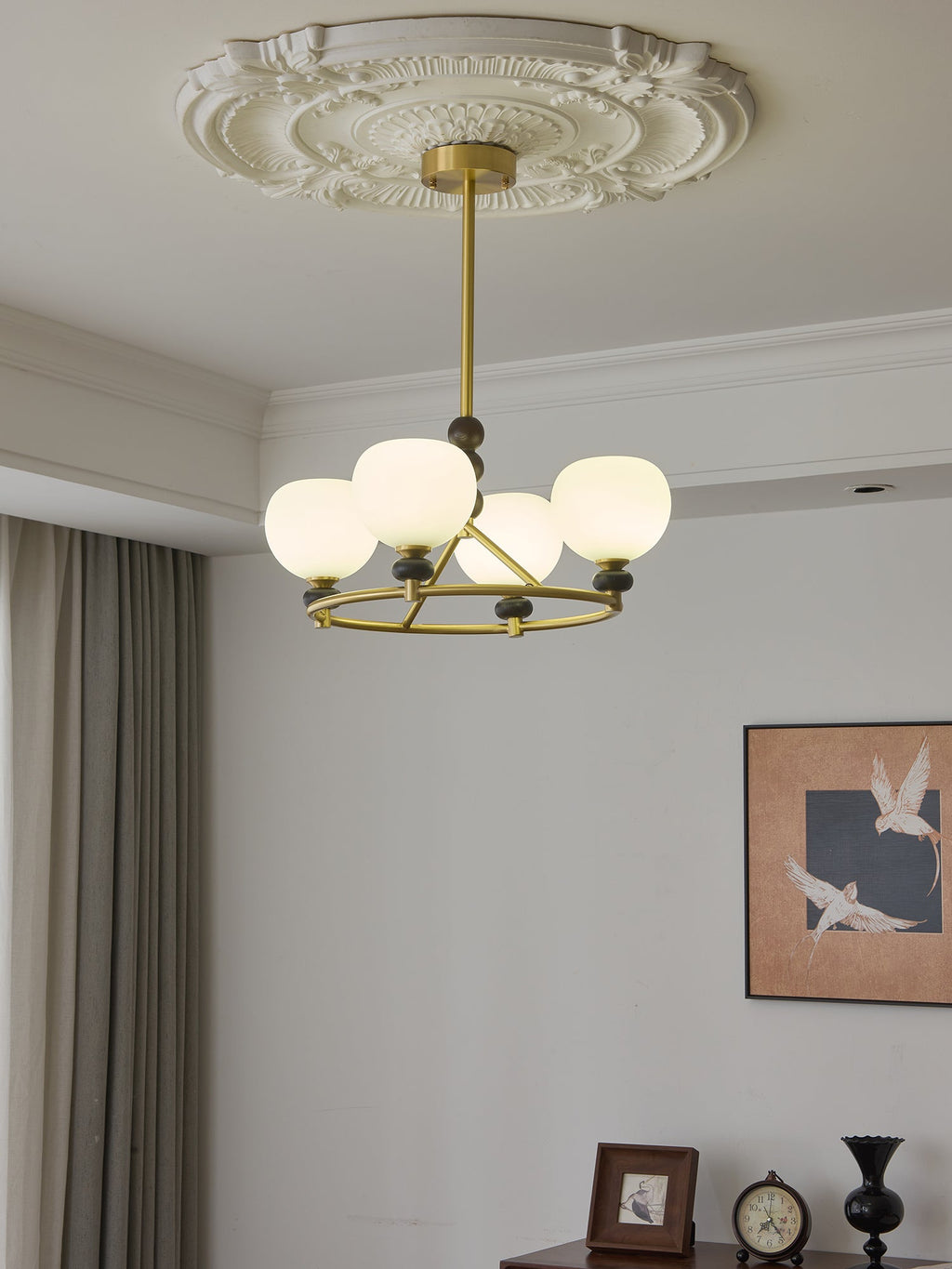 Nydoriel Lustre Haut de Gamme Nordique en Laiton et Bois - Neutralighting