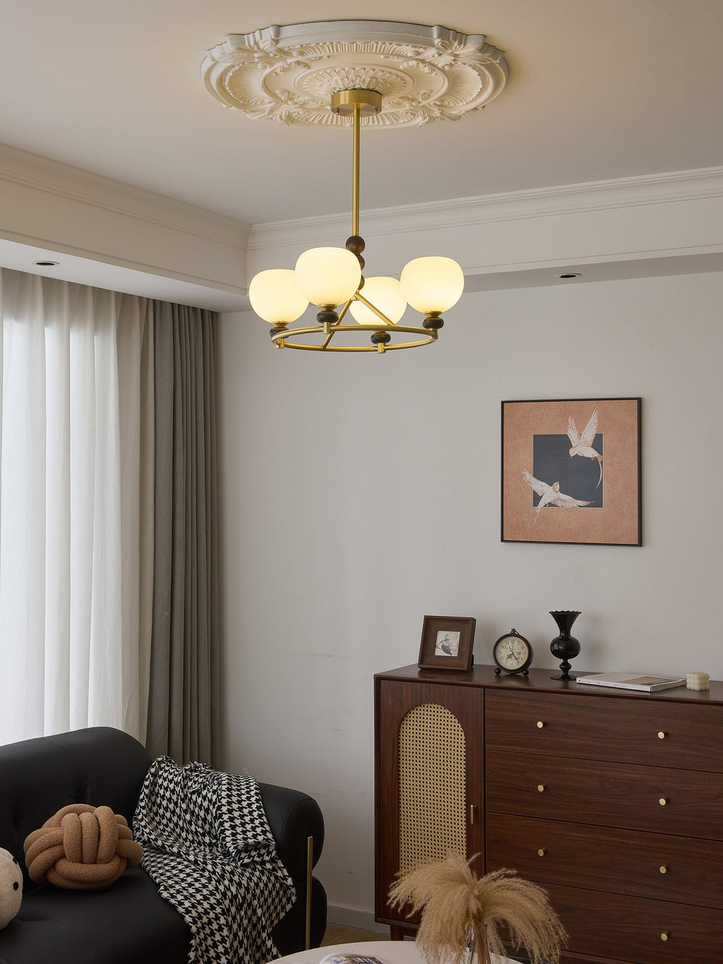Nydoriel Lustre Haut de Gamme Nordique en Laiton et Bois - Neutralighting