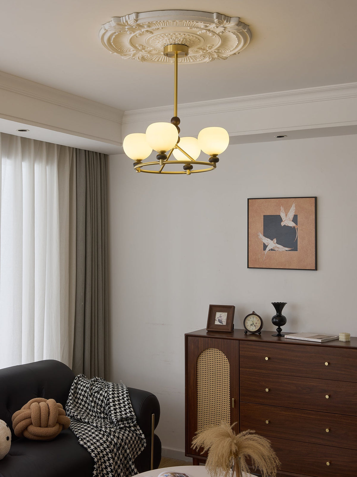 Nydoriel Lustre Haut de Gamme Nordique en Laiton et Bois - Neutralighting