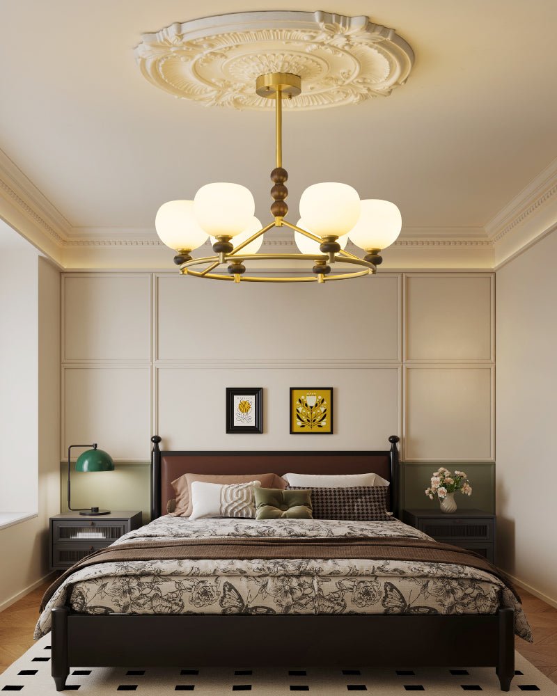 Nydoriel Lustre Haut de Gamme Nordique en Laiton et Bois - Neutralighting