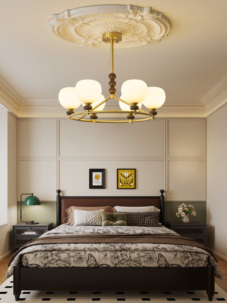 Nydoriel Lustre Haut de Gamme Nordique en Laiton et Bois - Neutralighting