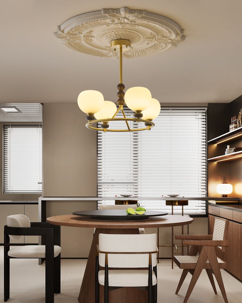 Nydoriel Lustre Haut de Gamme Nordique en Laiton et Bois - Neutralighting