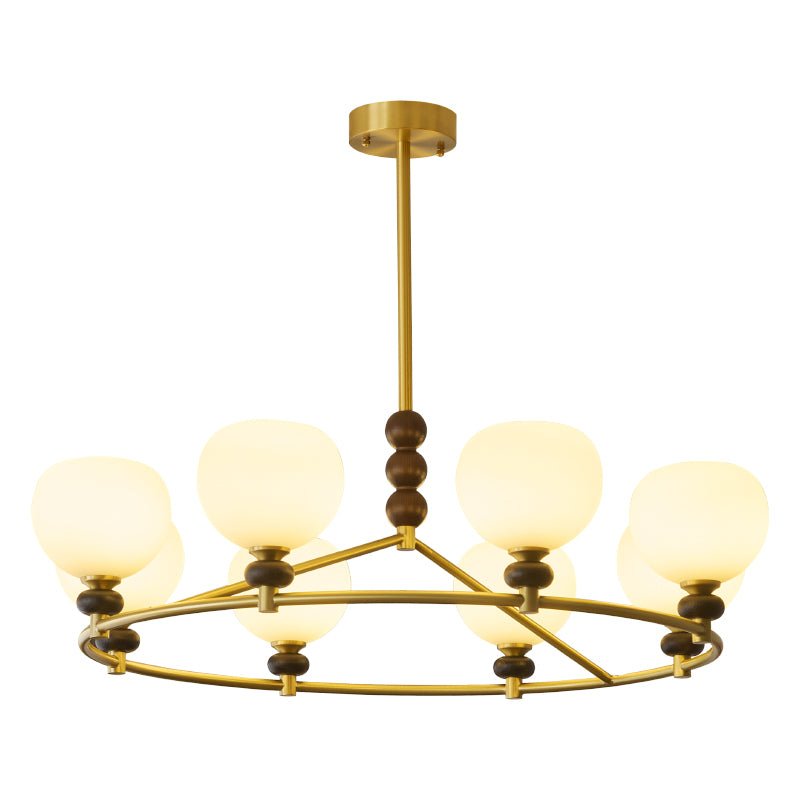 Nydoriel Lustre Haut de Gamme Nordique en Laiton et Bois - Neutralighting