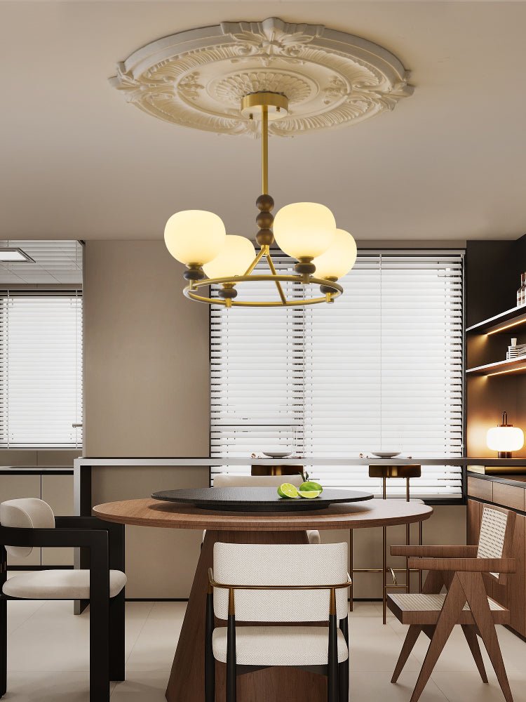 Nydoriel Lustre Haut de Gamme Nordique en Laiton et Bois - Neutralighting