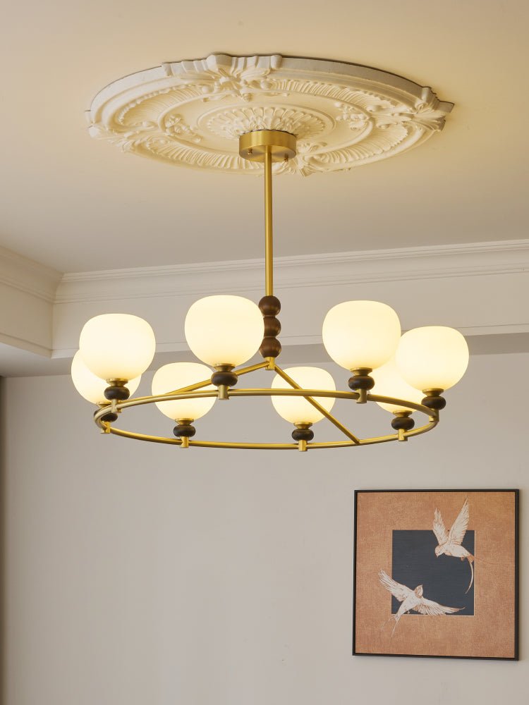Nydoriel Lustre Haut de Gamme Nordique en Laiton et Bois - Neutralighting