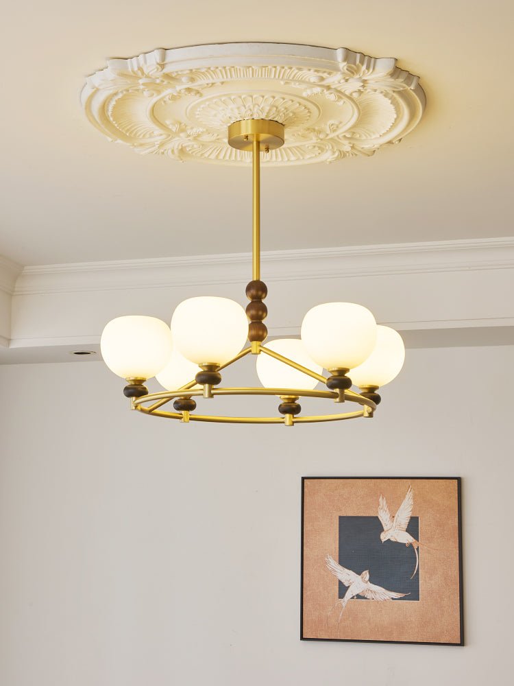 Nydoriel Lustre Haut de Gamme Nordique en Laiton et Bois - Neutralighting