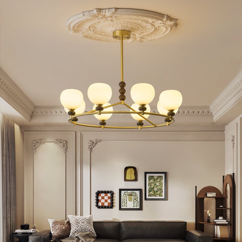 Nydoriel Lustre Haut de Gamme Nordique en Laiton et Bois - Neutralighting