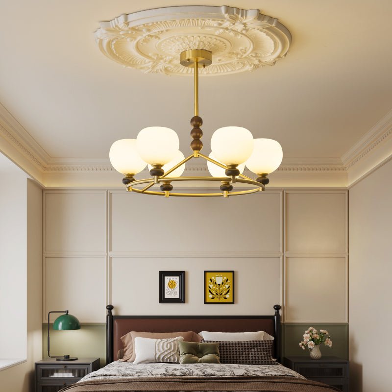 Nydoriel Lustre Haut de Gamme Nordique en Laiton et Bois - Neutralighting