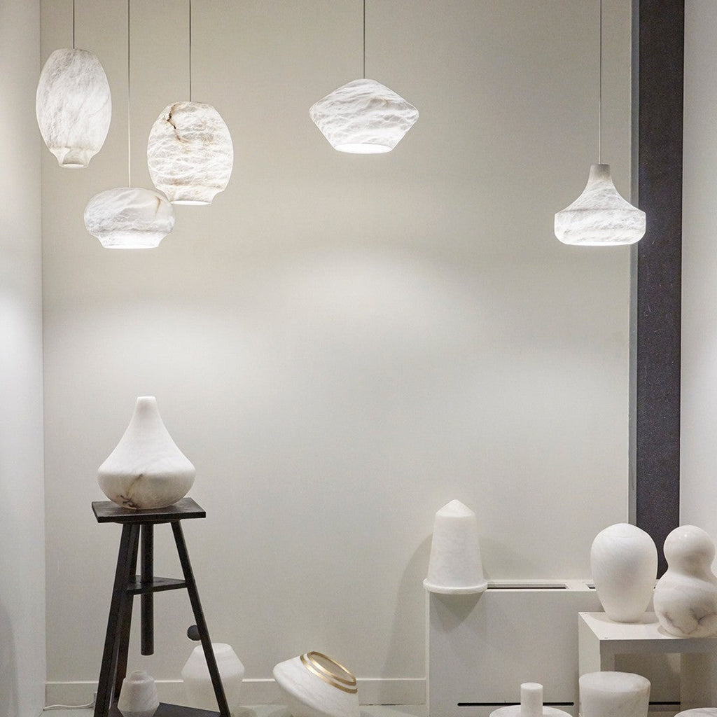 Miroir Lampe Pendante en Albâtre et Métal Minimaliste Moderne - Neutralighting
