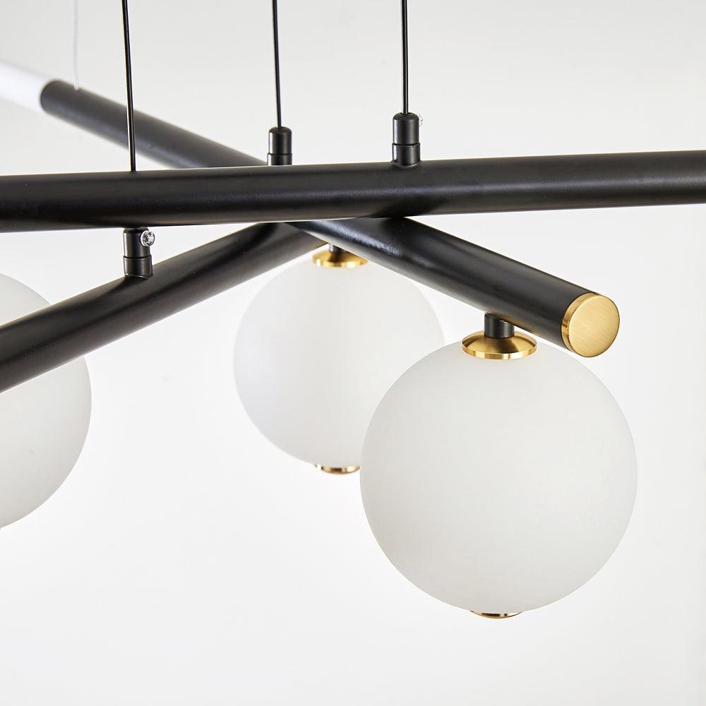 Chandelier Rods et Globe Noir Blanc Moderne - Neutralighting