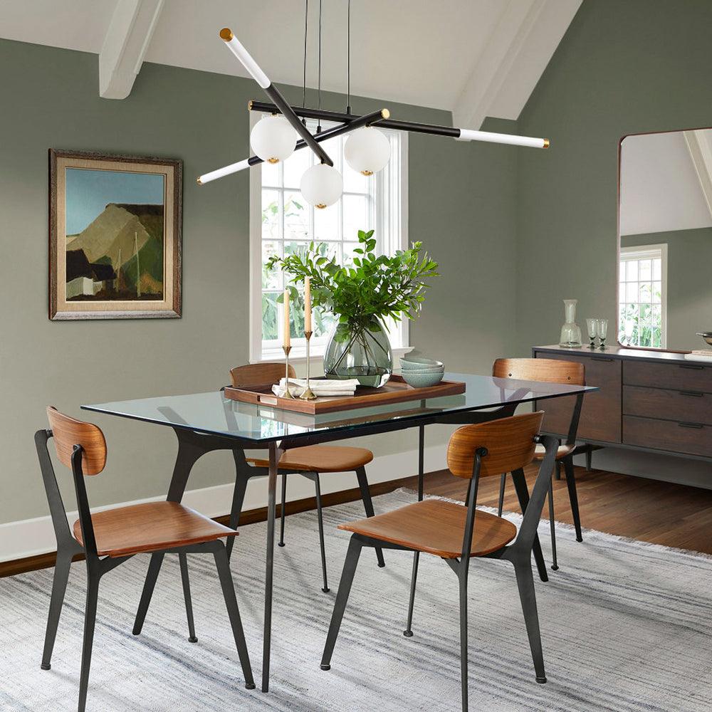Chandelier Rods et Globe Noir Blanc Moderne - Neutralighting